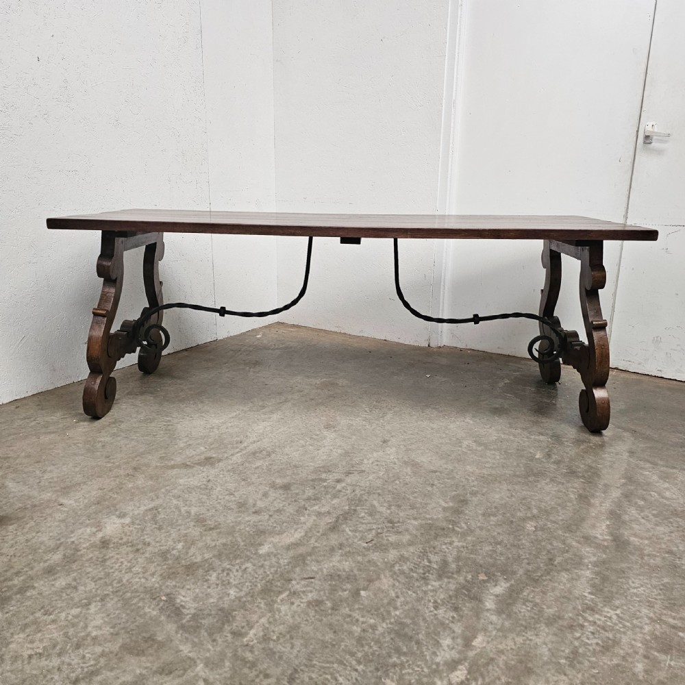 Two Meter Oak Basque Table View II