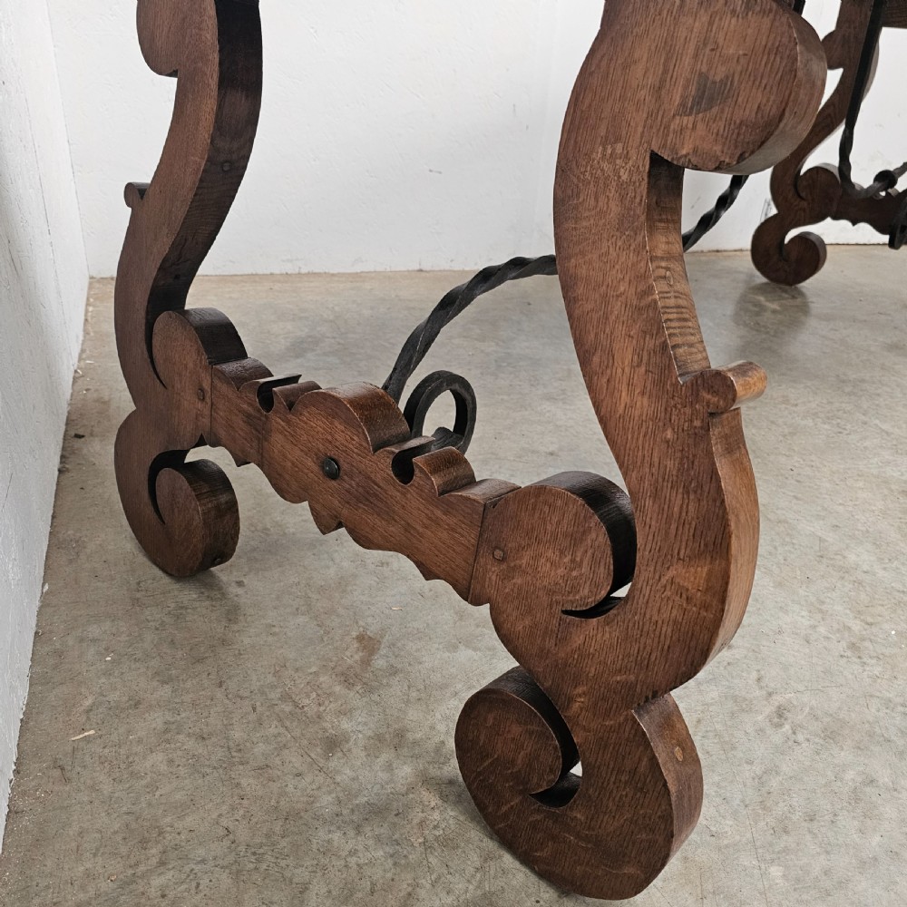 Two Meter Oak Basque Table View III