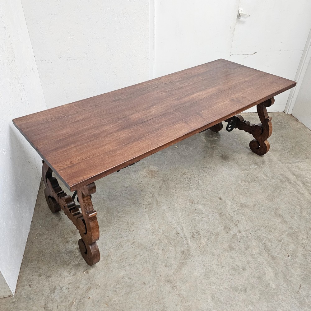 Two Meter Oak Basque Table View V