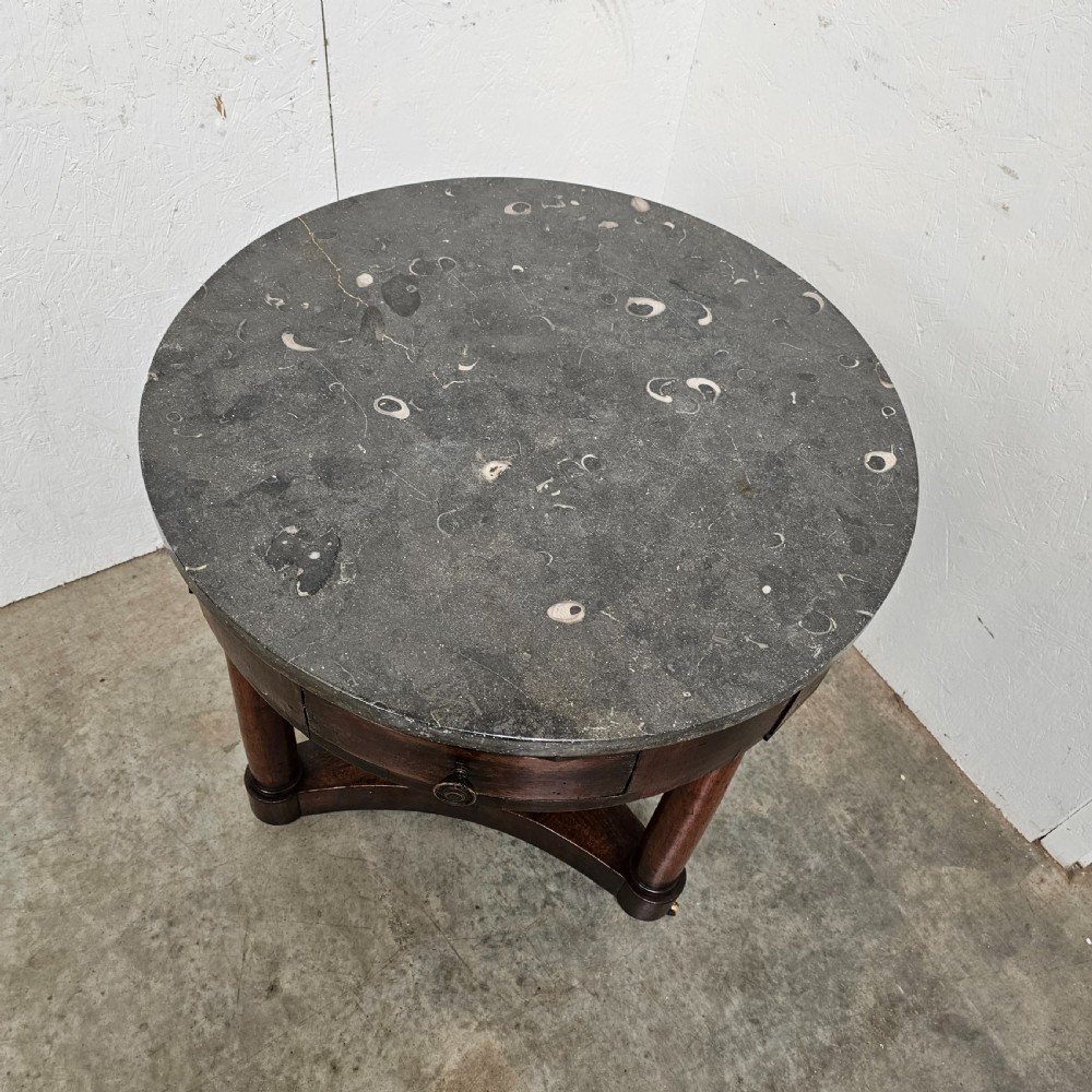 French Empire Fossil Marble Gueridon View II