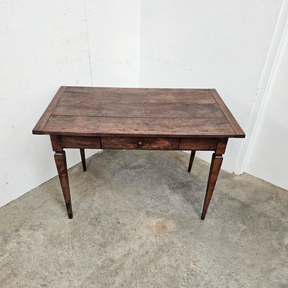 Oak Side Table With Drawer View II