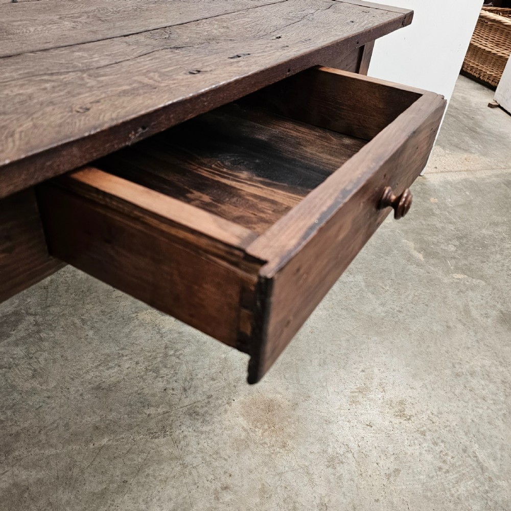 Oak Side Table With Drawer View IV