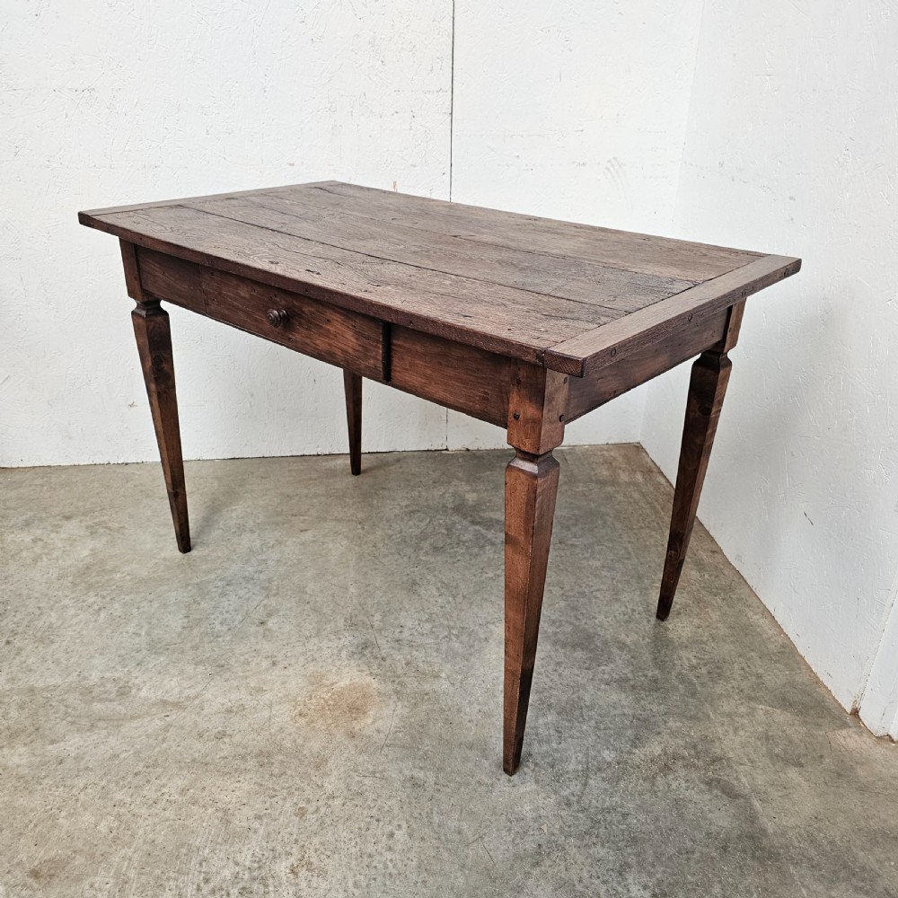 Oak Side Table With Drawer View V