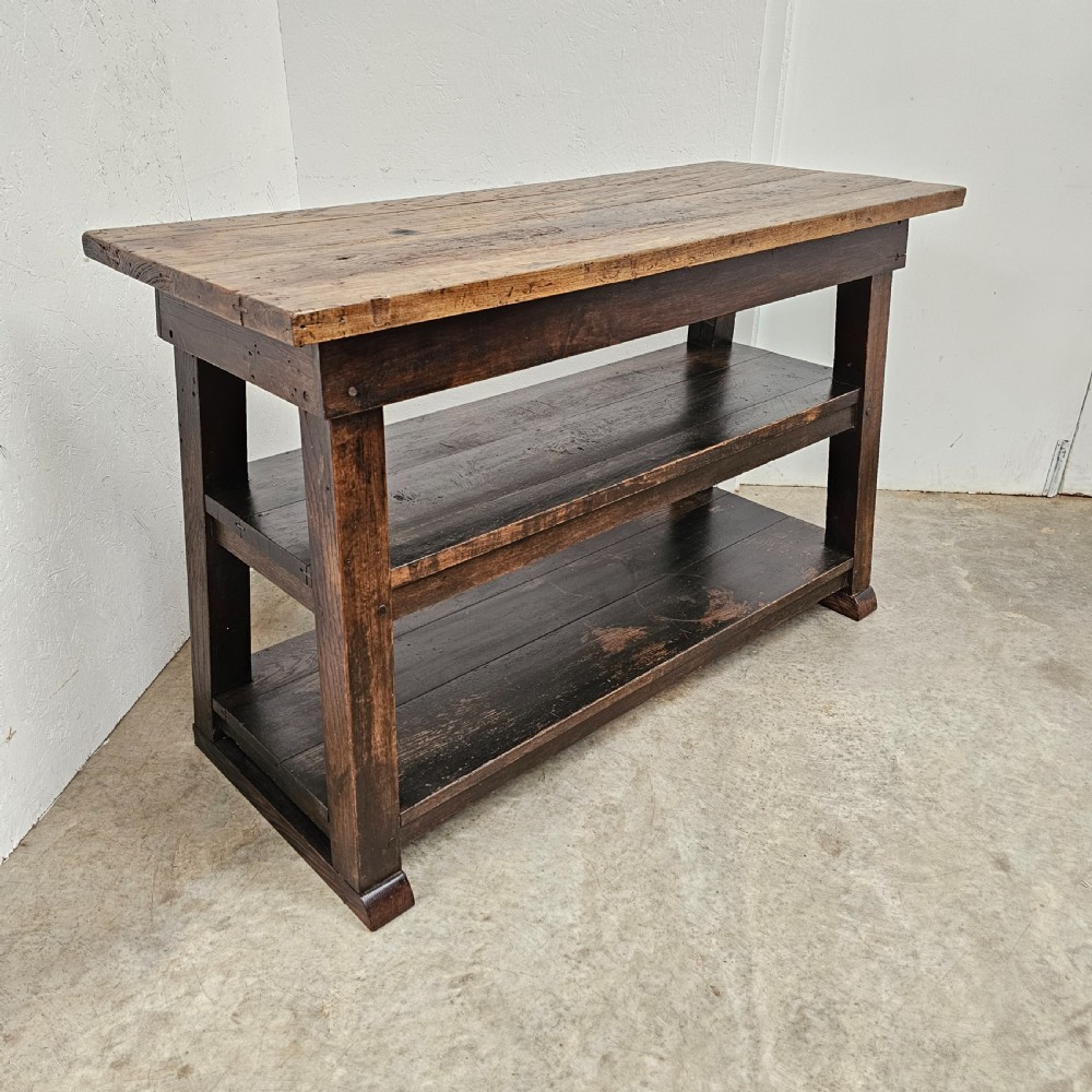 English Three Tier Chestnut Work Table