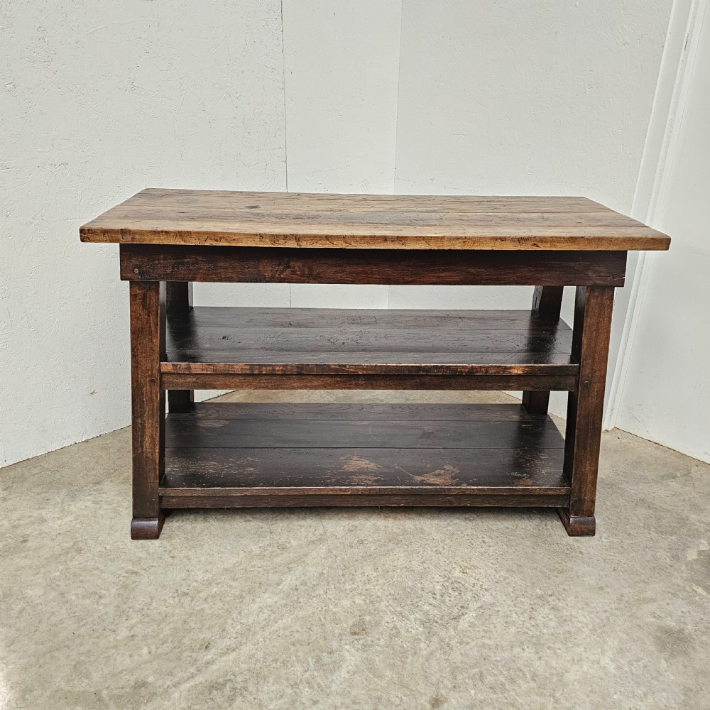 English Three Tier Chestnut Work Table View II