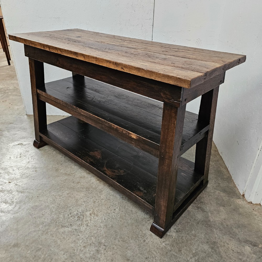 English Three Tier Chestnut Work Table View VI