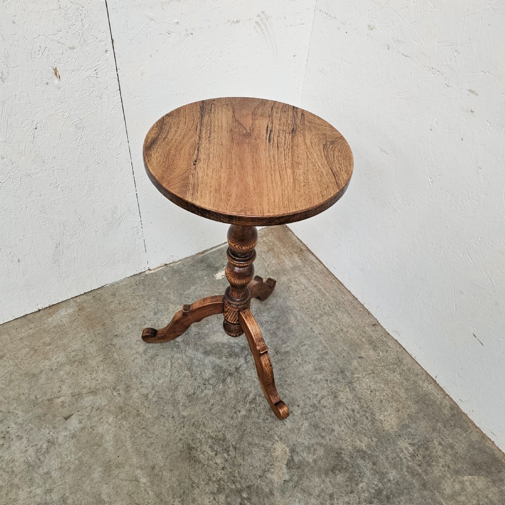 French Round Ash & Fruitwood Lamp Table View IV