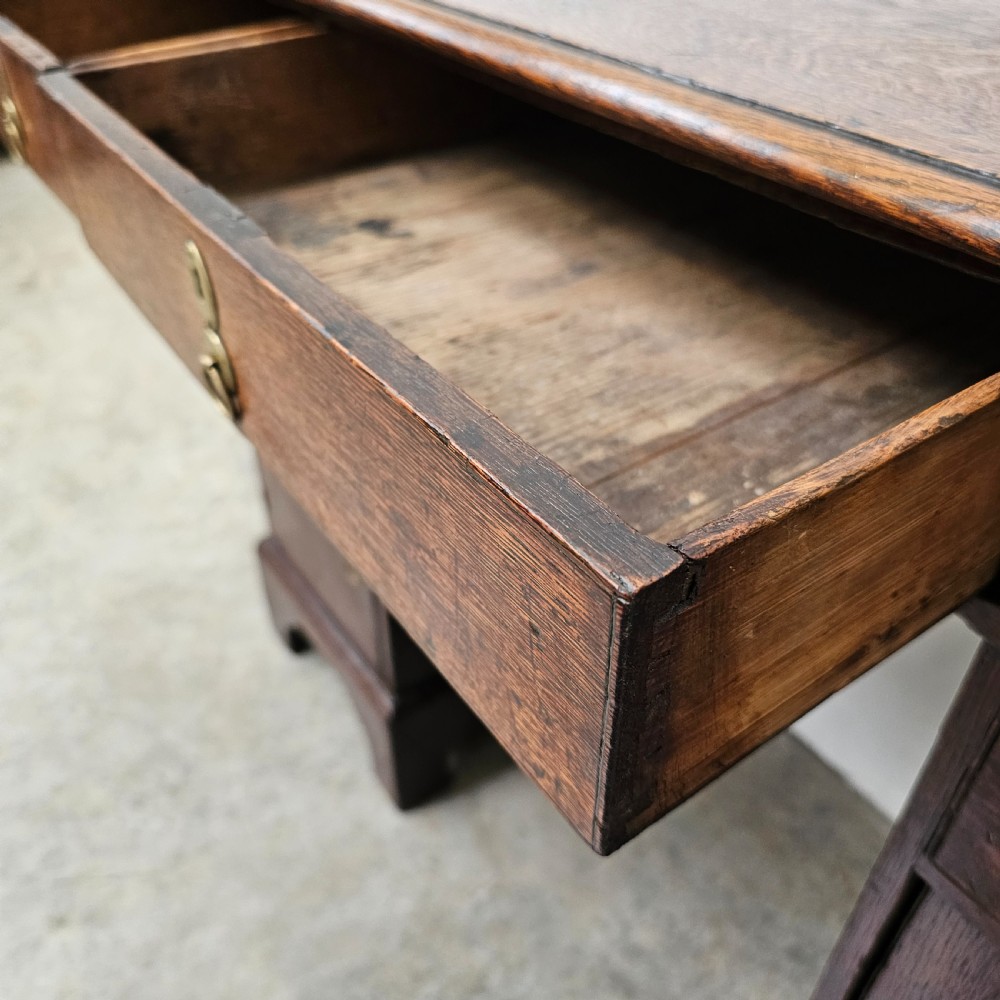 Edwardian Oak Kneehole Desk View IV