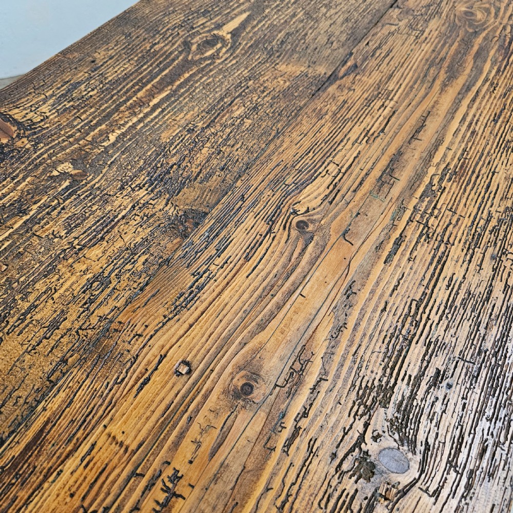 Long Rustic Pine & Oak Two Plank Harvest Table (9.5ft) View III