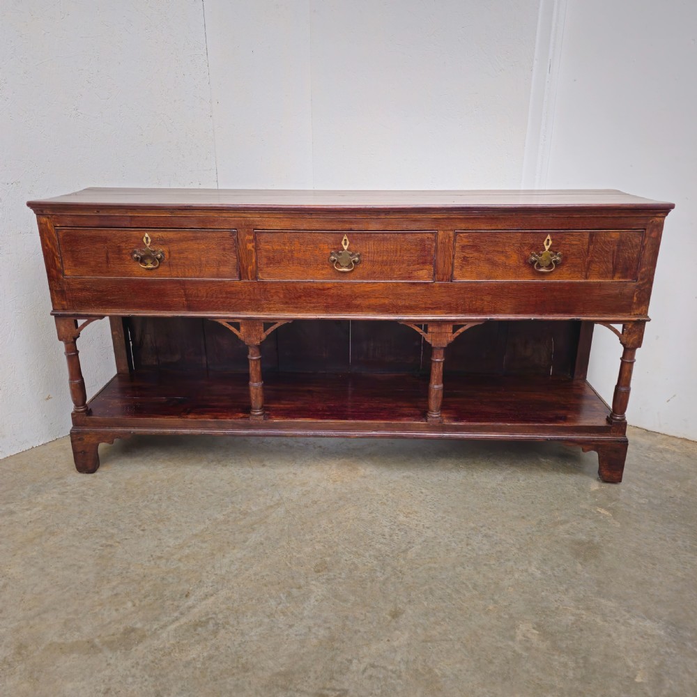 Georgian Oak Potshelf Dresser Base View II