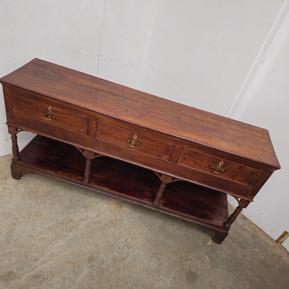 Georgian Oak Potshelf Dresser Base View III
