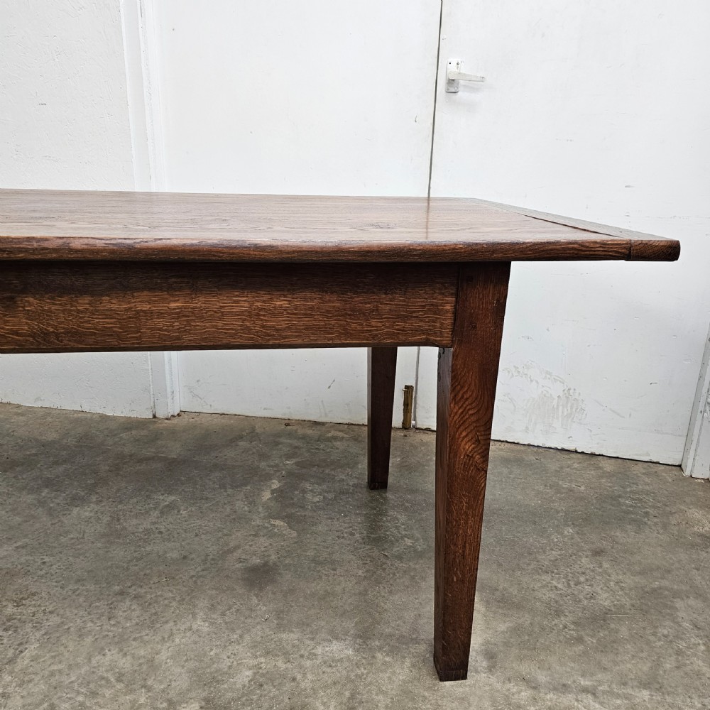 French Oak Dining Table With Drawer (7 ft) View IV