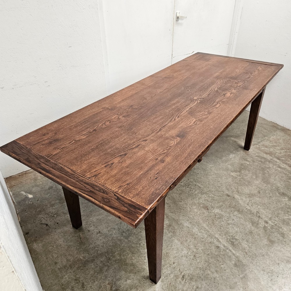 French Oak Dining Table With Drawer (7 ft) View VII
