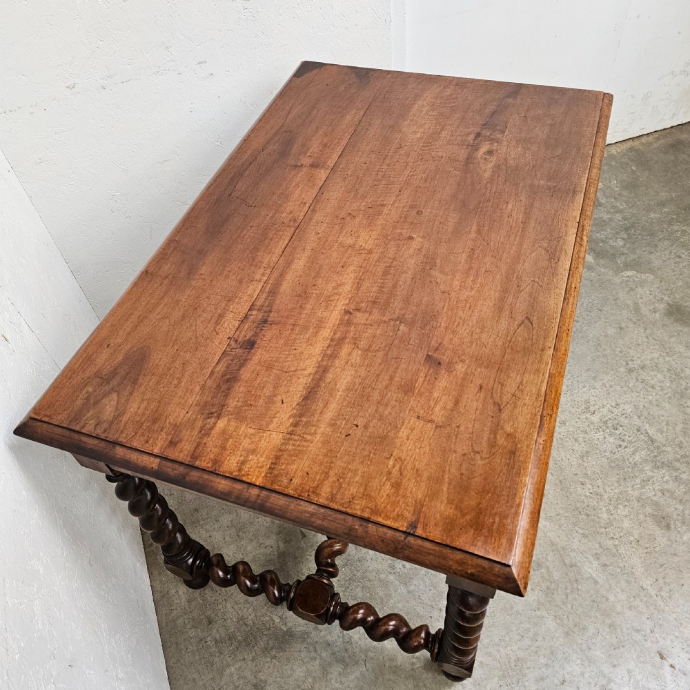 Walnut Two Drawer Barley Twist Writing Desk View IV