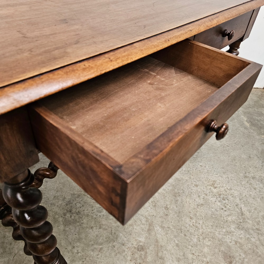 Walnut Two Drawer Barley Twist Writing Desk View VII