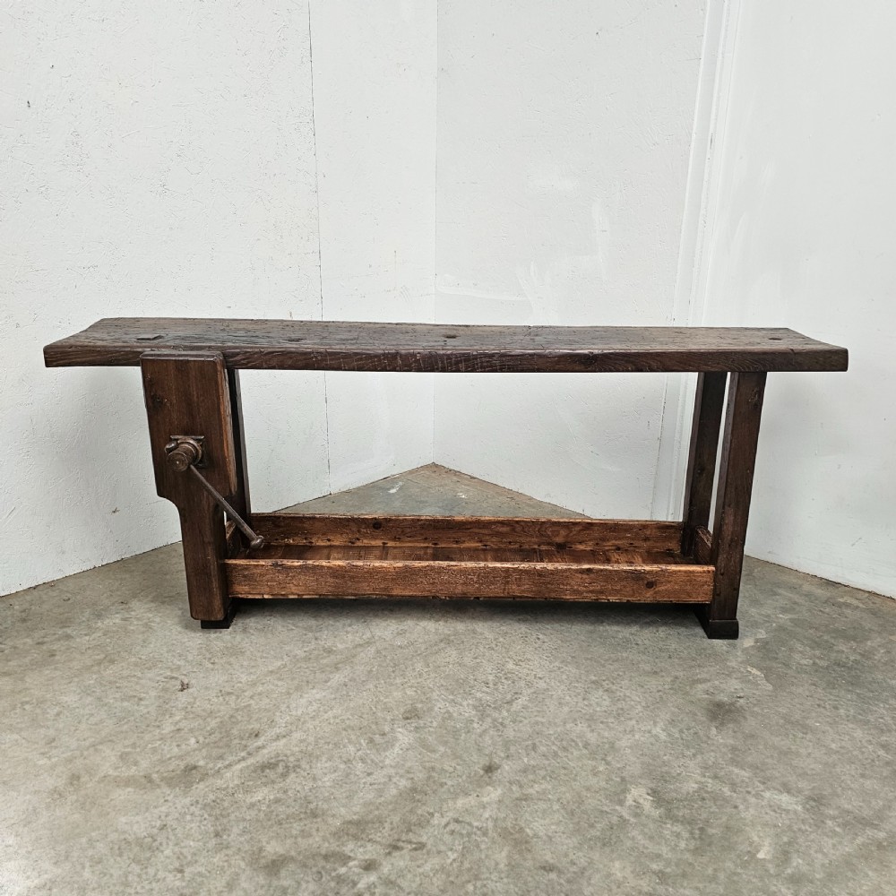 19th Century French Oak Craftsmans Workbench