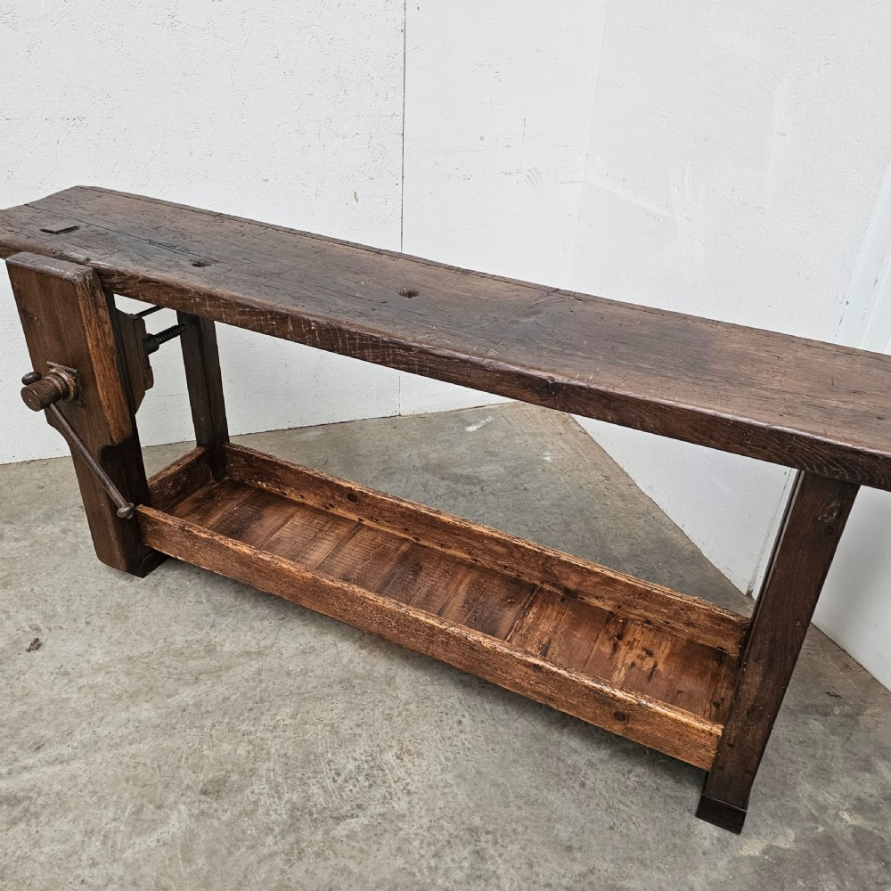 19th Century French Oak Craftsmans Workbench View II