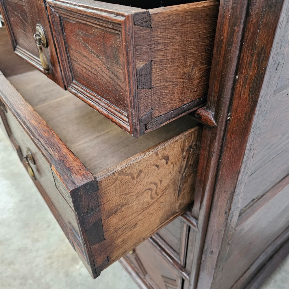 English Panelled Oak Geometric Chest (Late 17th Century) View VI