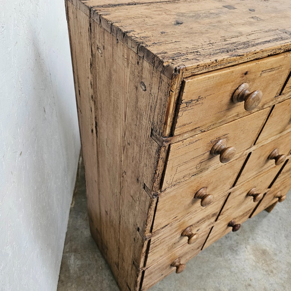 English Pine Bank of 15 Drawers View VII