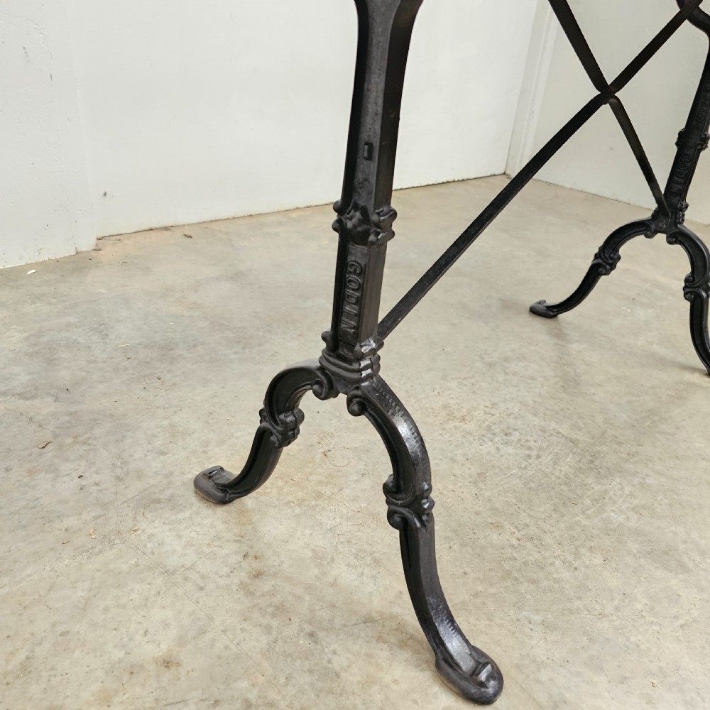 Long French Marble & Iron Bistro Table View IV