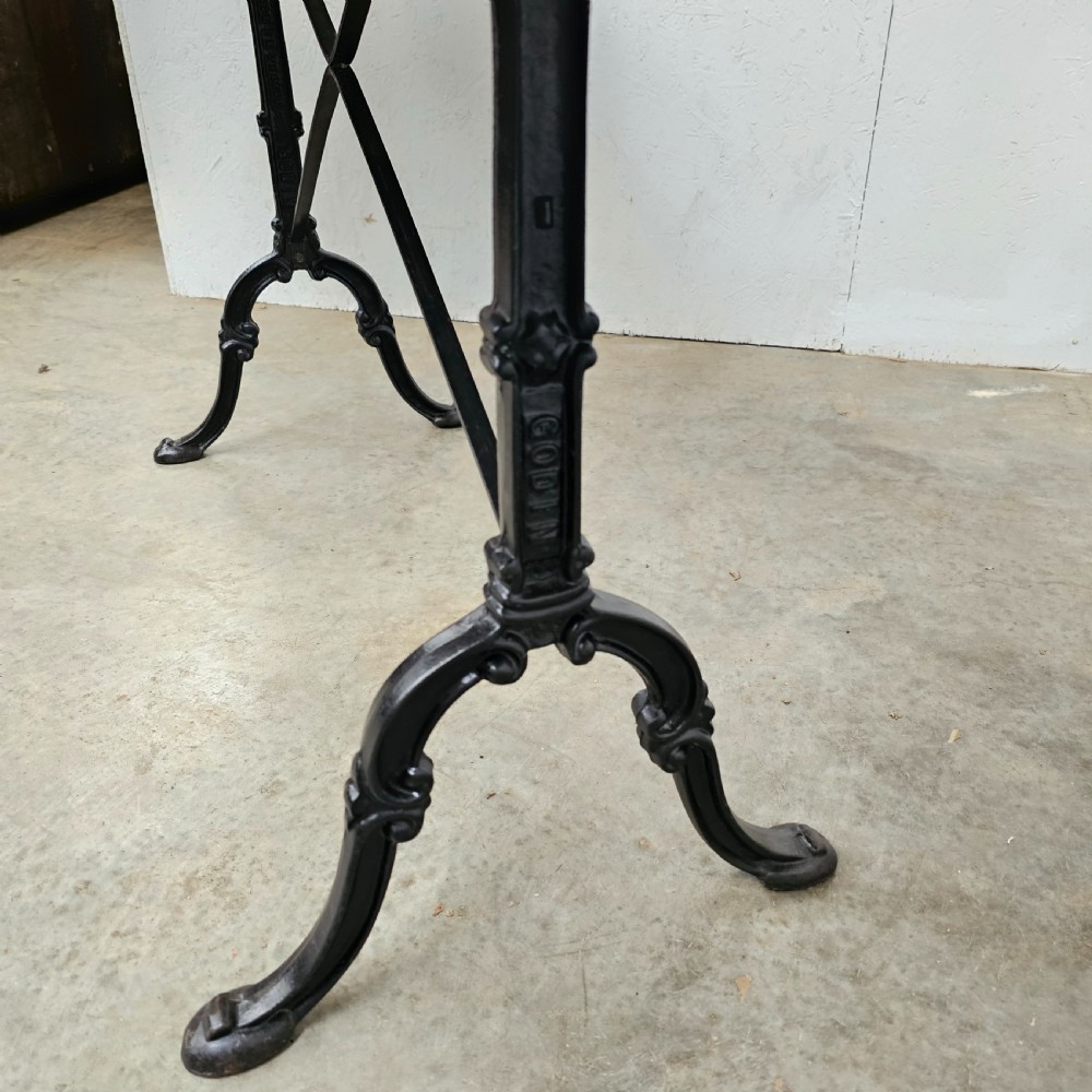 Long French Marble & Iron Bistro Table View VI