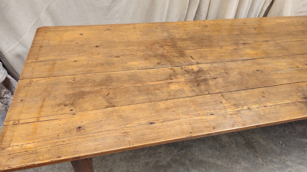 Long French Pine & Oak Community Hall Table (3 Meters) View V