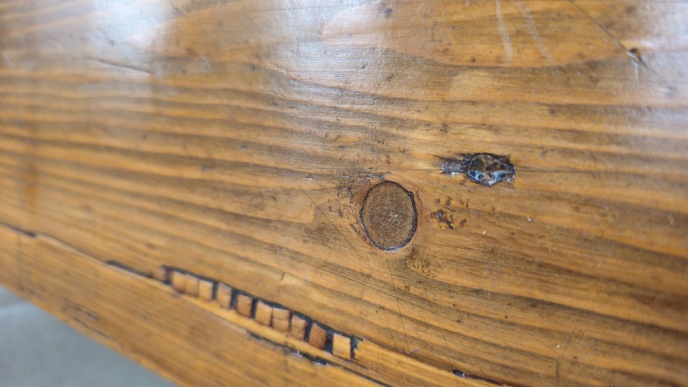 Long French Pine & Oak Community Hall Table (3 Meters) View VII