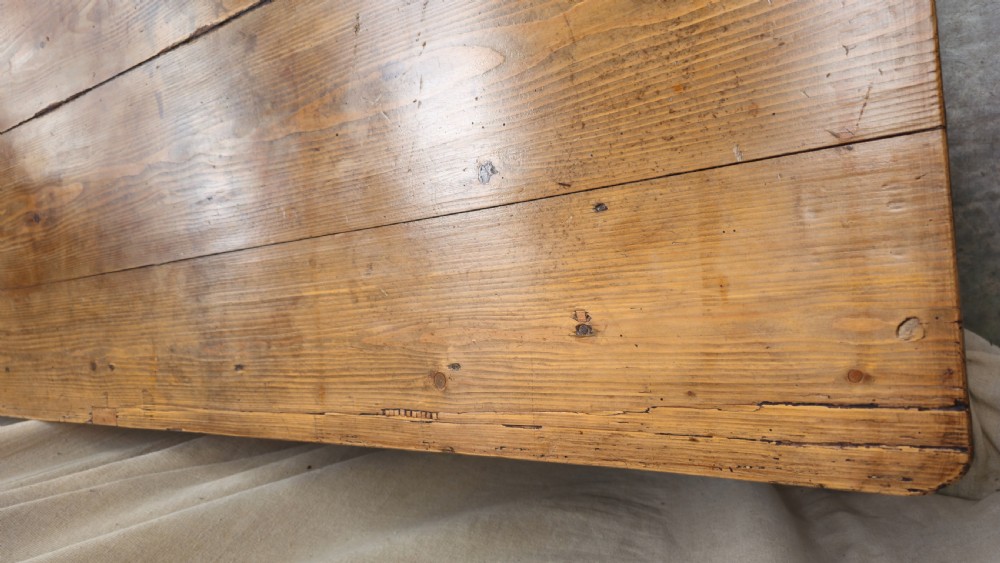 Long French Pine & Oak Community Hall Table (3 Meters) View VIII