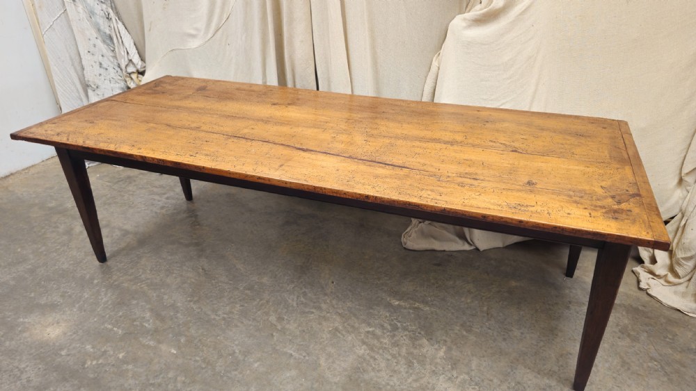 Stunning French Pear & Oak Farmhouse Table - Two Board Top View II