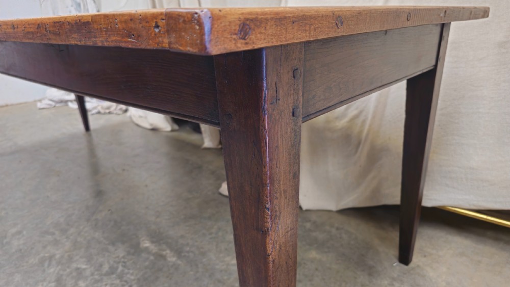 Stunning French Pear & Oak Farmhouse Table - Two Board Top View V