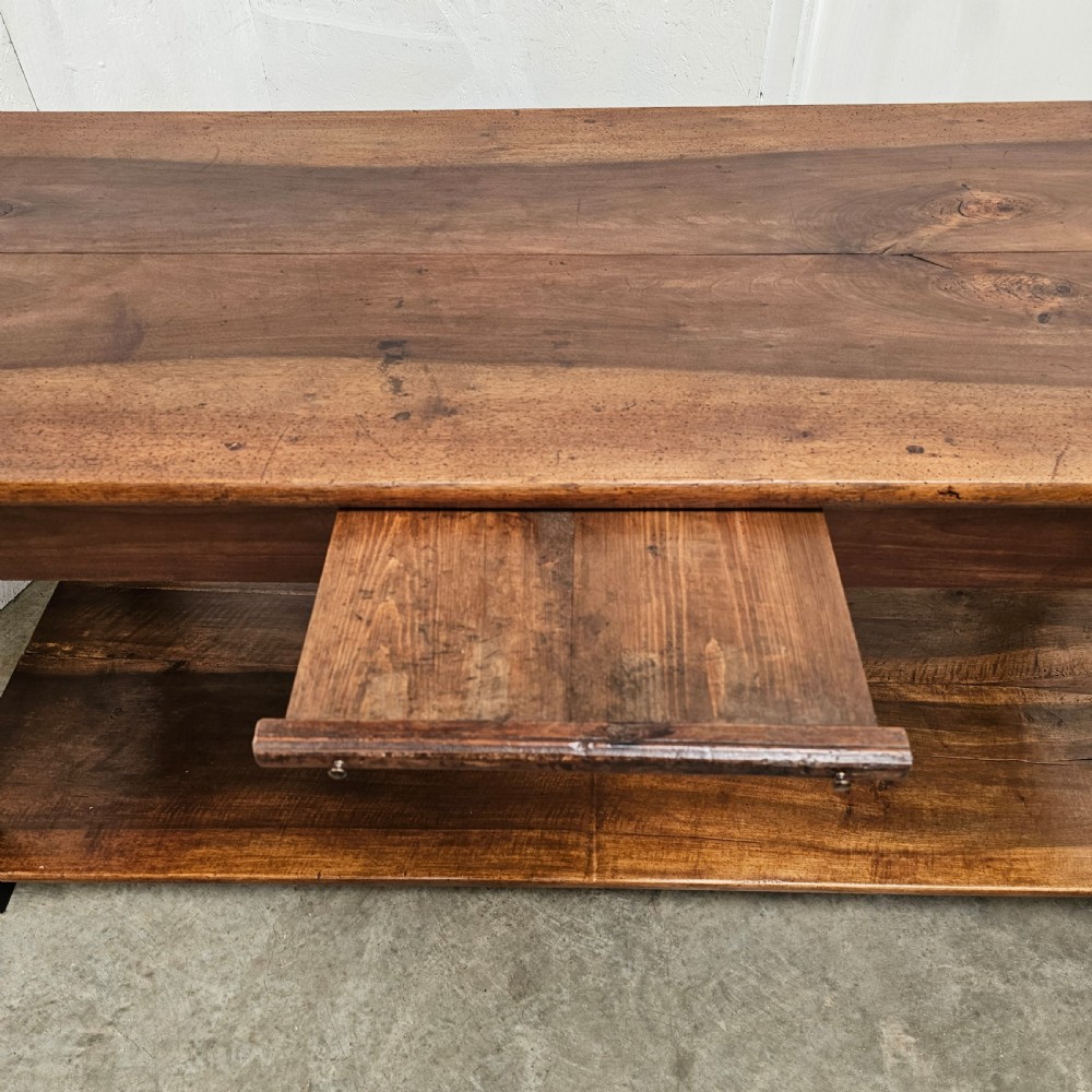 Substantial Two-Tier Walnut Worktable (Two-Board Book- Matched Top) View III