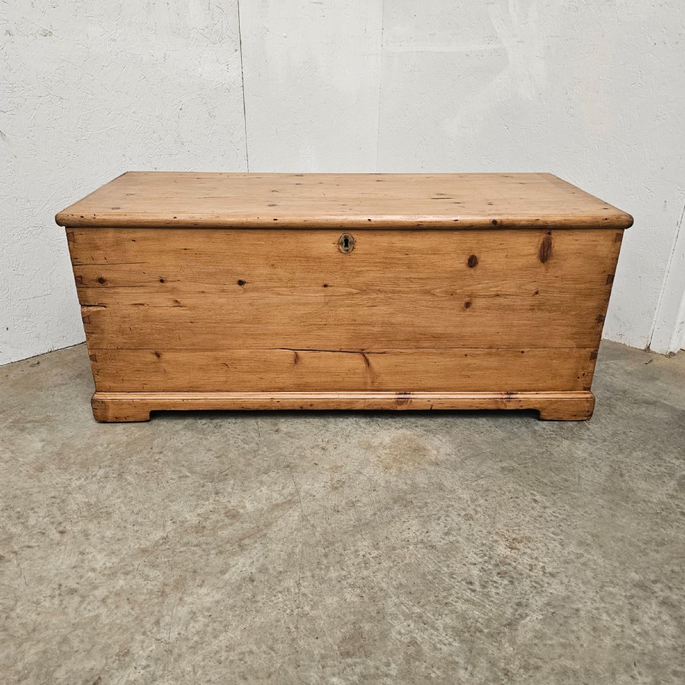 19th Century English Pine Blanket Box