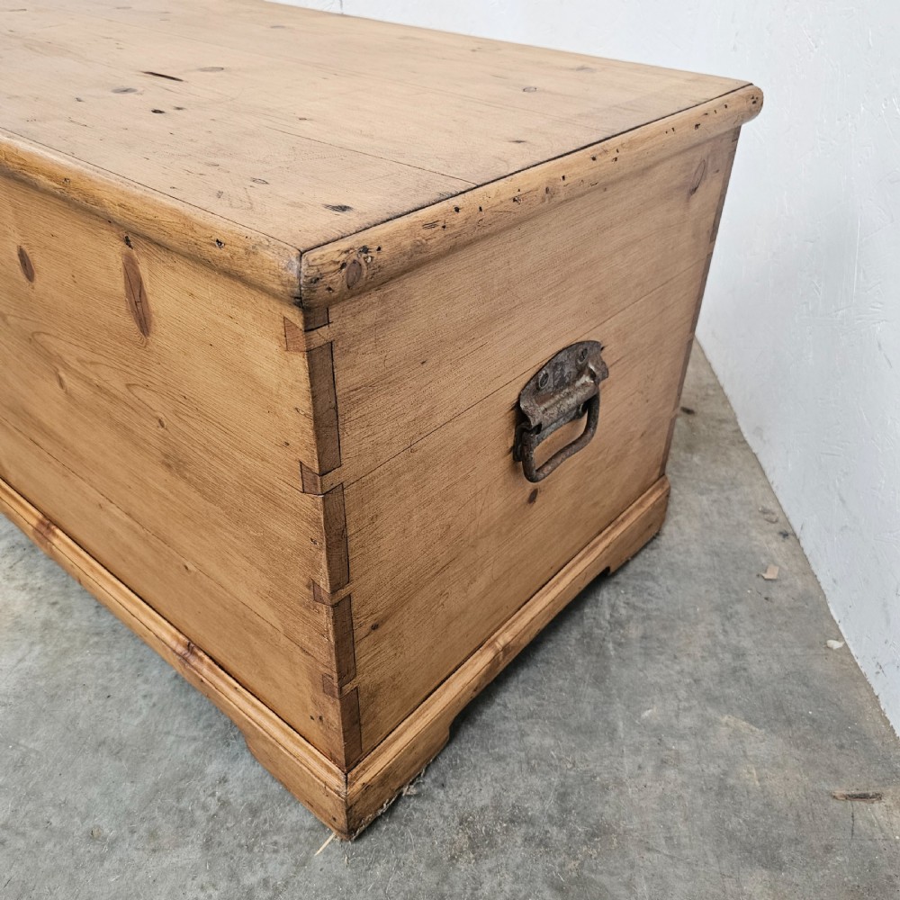 19th Century English Pine Blanket Box View III