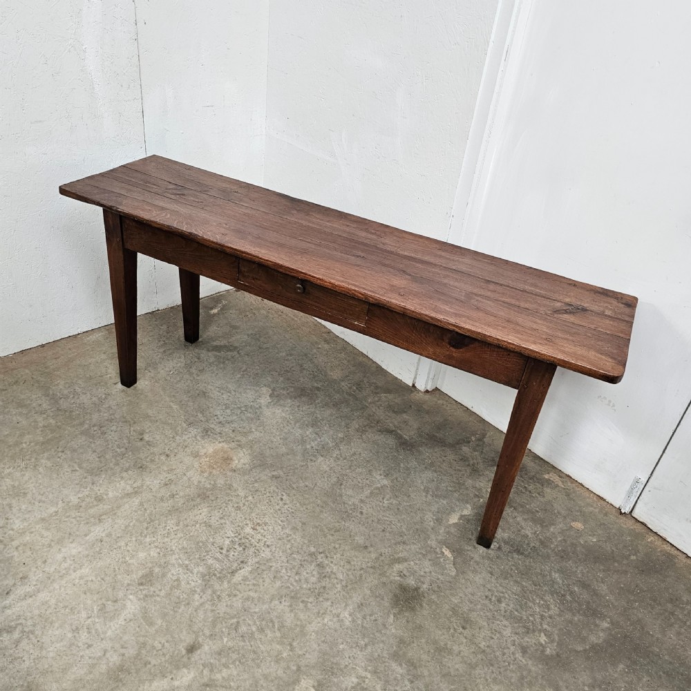 French Oak Serving Table With Drawer View V