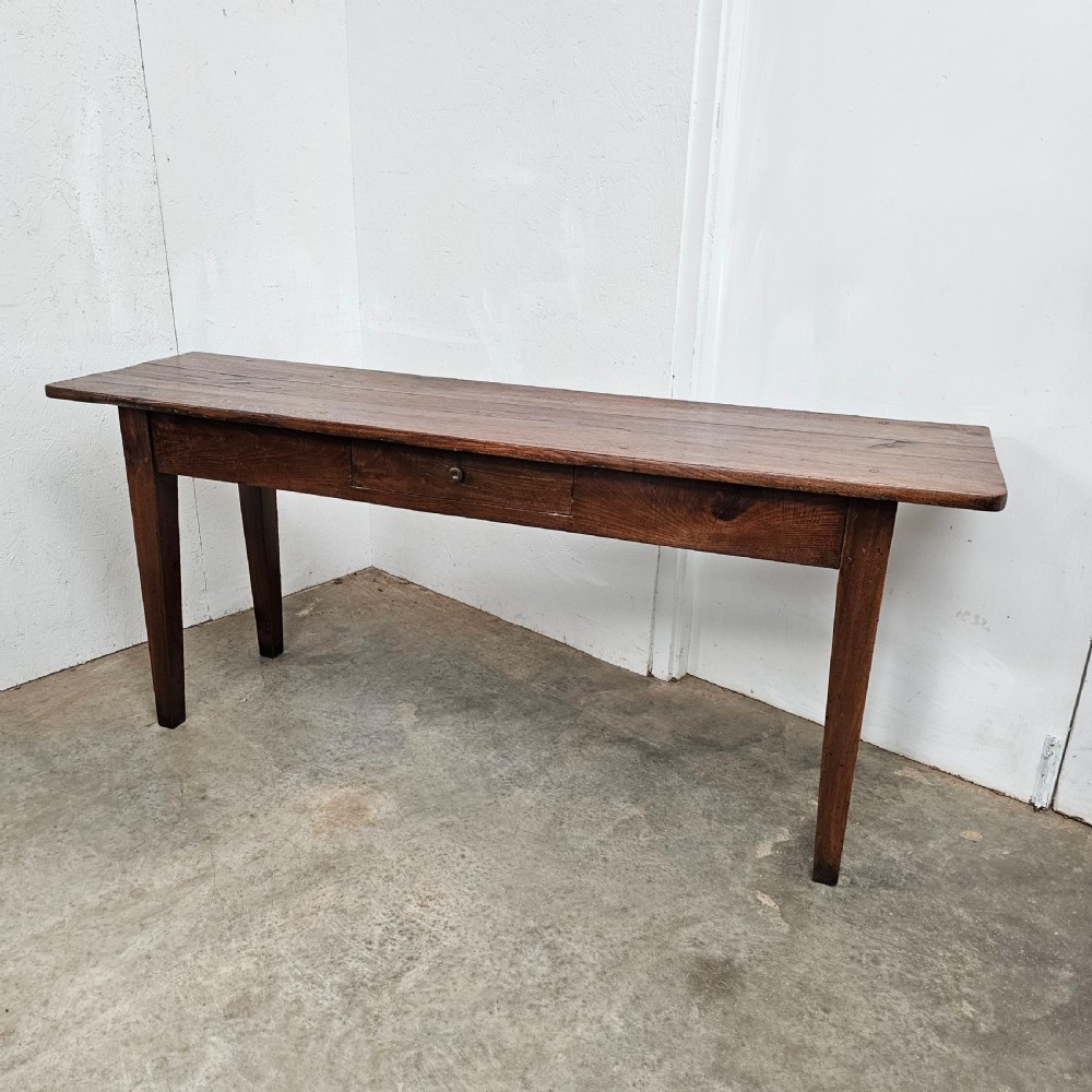 French Oak Serving Table With Drawer View II