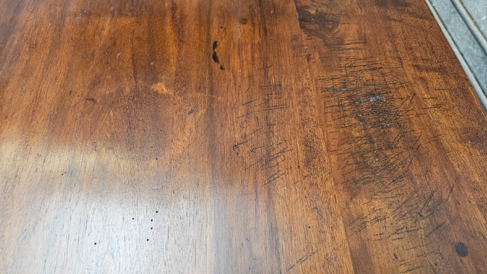 19th Century Cherry Dining Table With Drawer View III