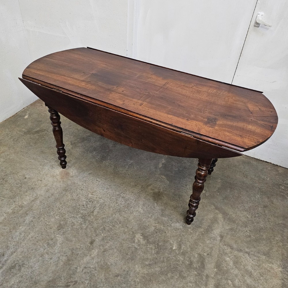 19th Century Walnut Dropleaf Dining Table View IV