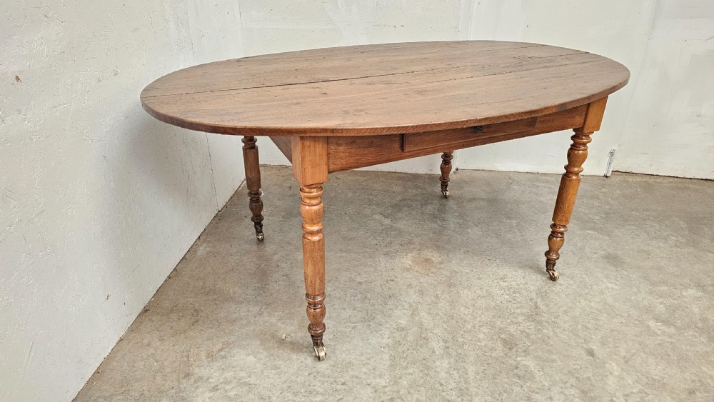 French Oak & Beech Oval Kitchen Dining Table View VI