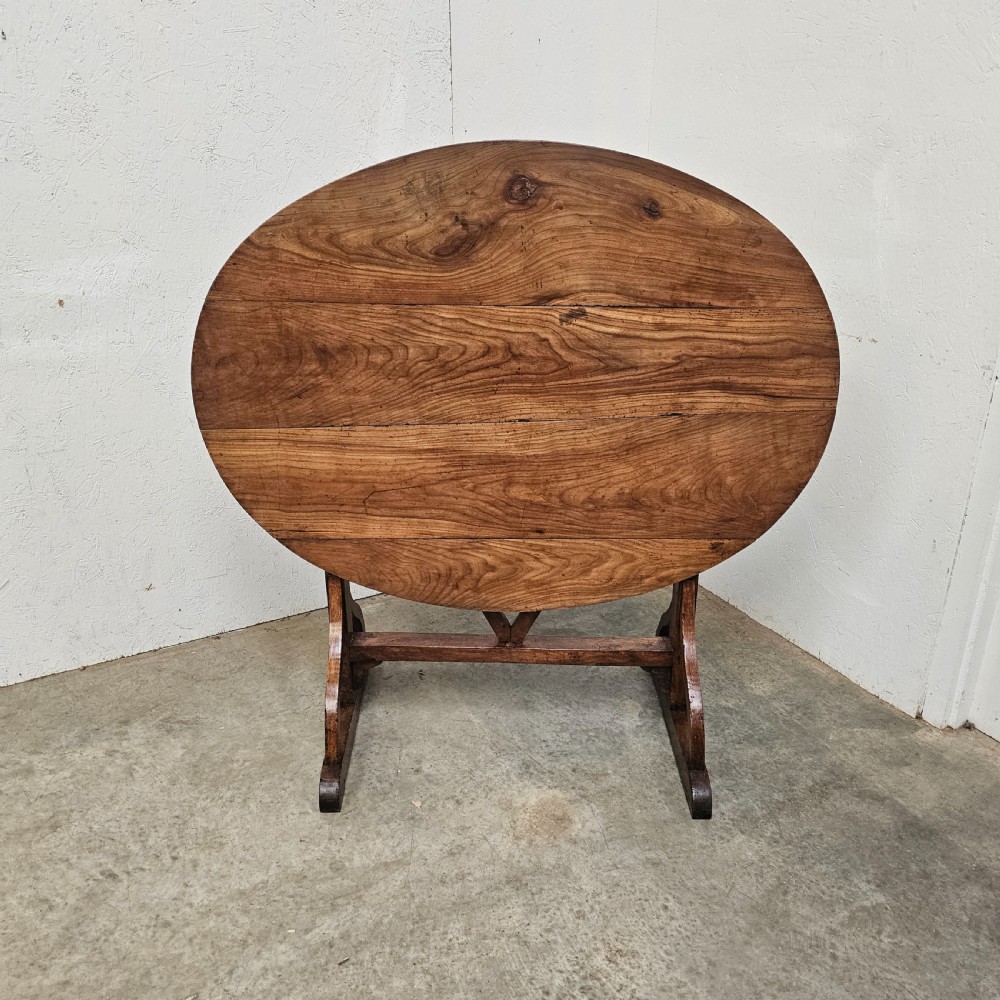 French Oval Cherrwood Wine Tasting Table