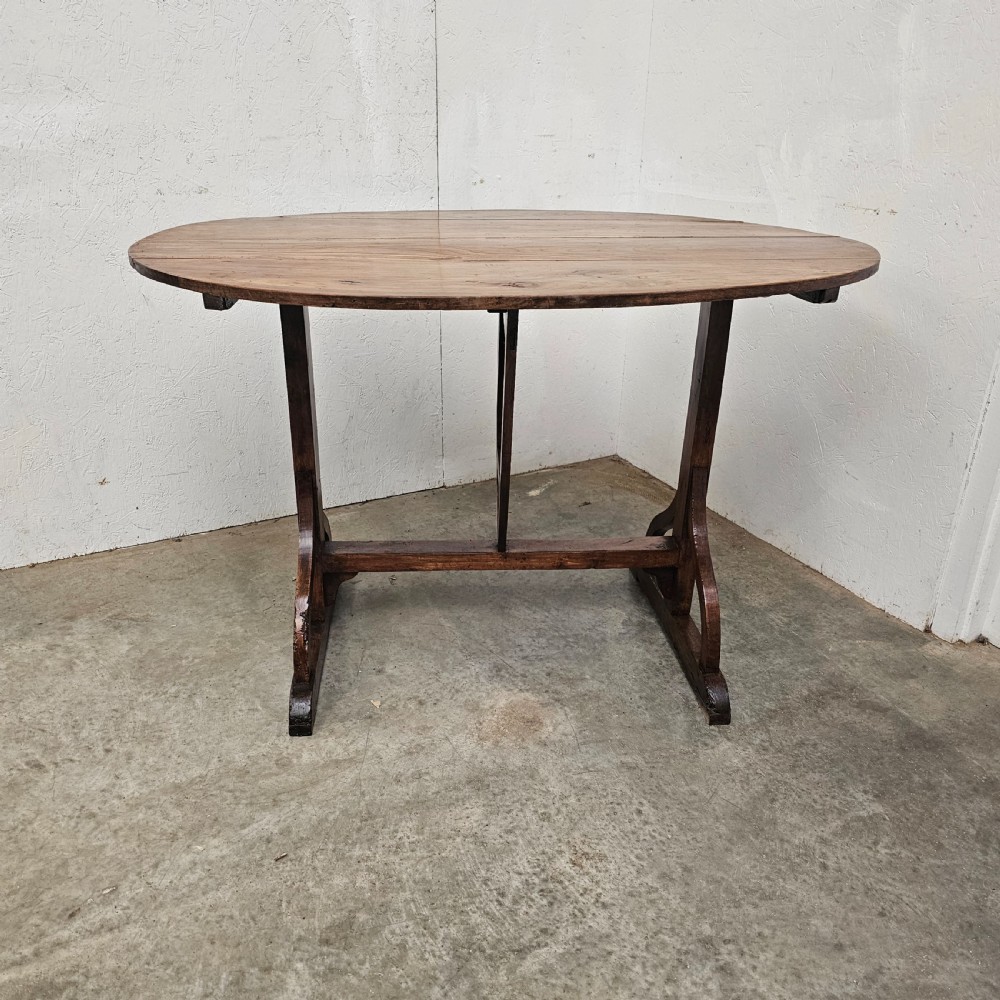 French Oval Cherrwood Wine Tasting Table View III