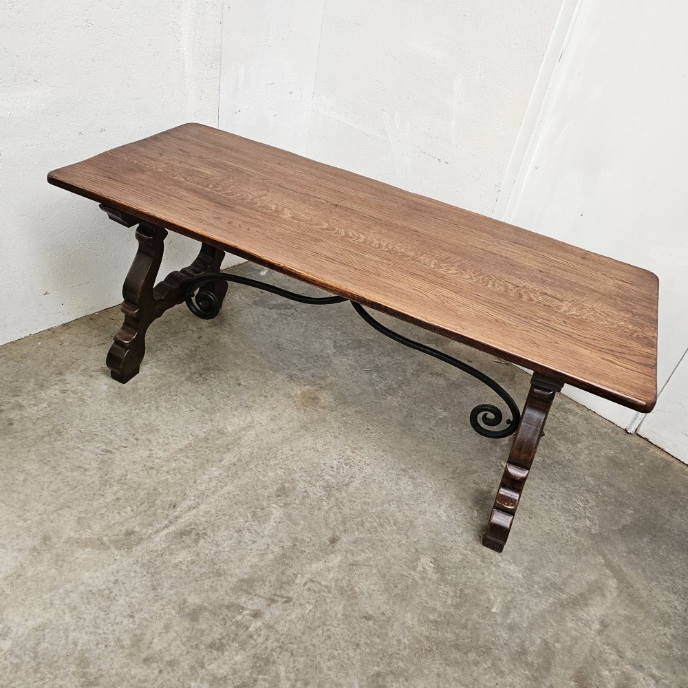 Spanish Oak Trestle Table View V