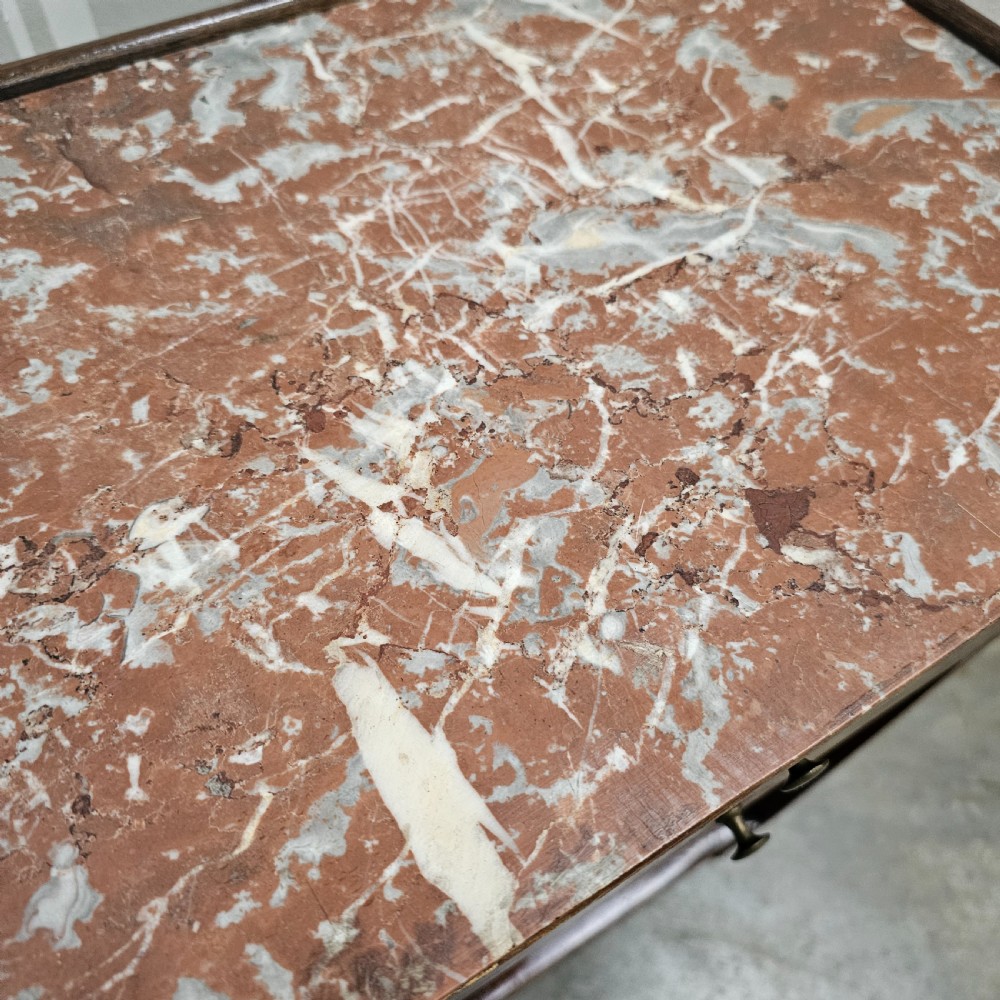 French Walnut & Marble Nightstand View VII