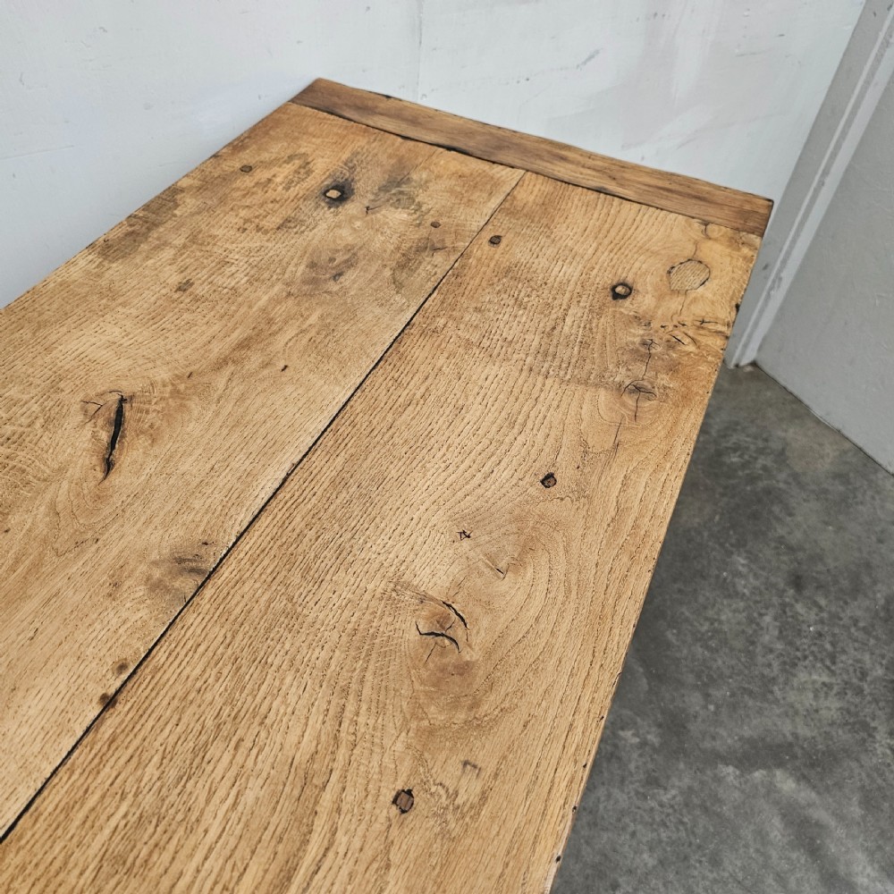 Long French Oak Serving Table With Drawer View IV