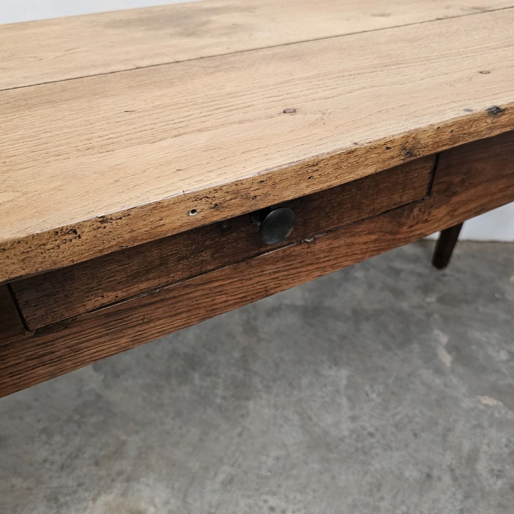 Long French Oak Serving Table With Drawer View V