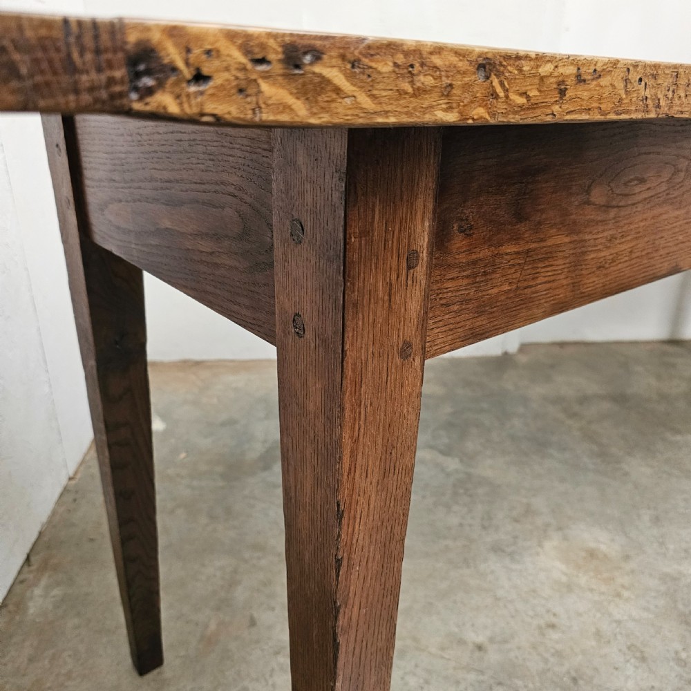 Long French Oak Serving Table With Drawer View VIII