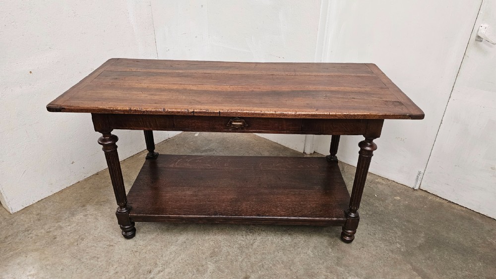 French Two-Tier Tailors Shop Worktable View II