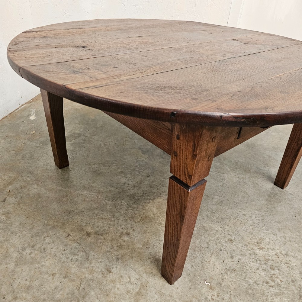 19th Century French Oak Low Table With Drawer View V