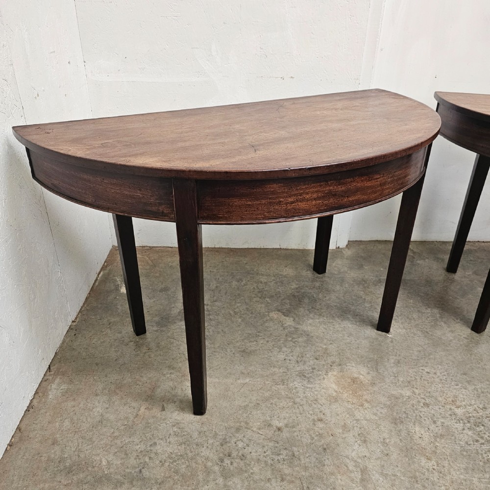 Pair of 19th Century English Demi-Lune Console Tables View III