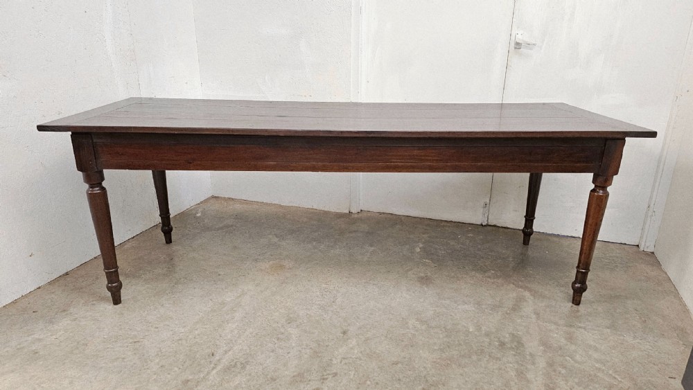 French Oak Turned Leg Dining Table