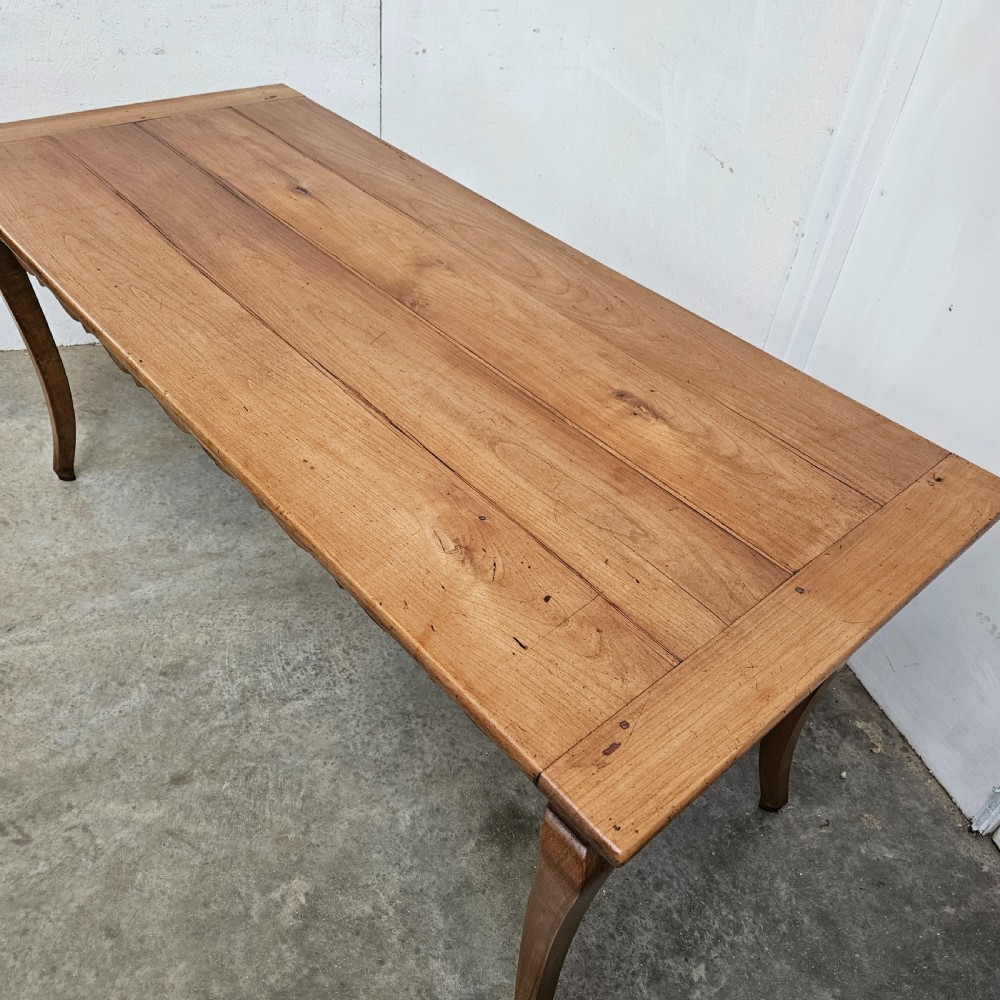 French Faded Cherry Dining Table With Drawer & Slide View II